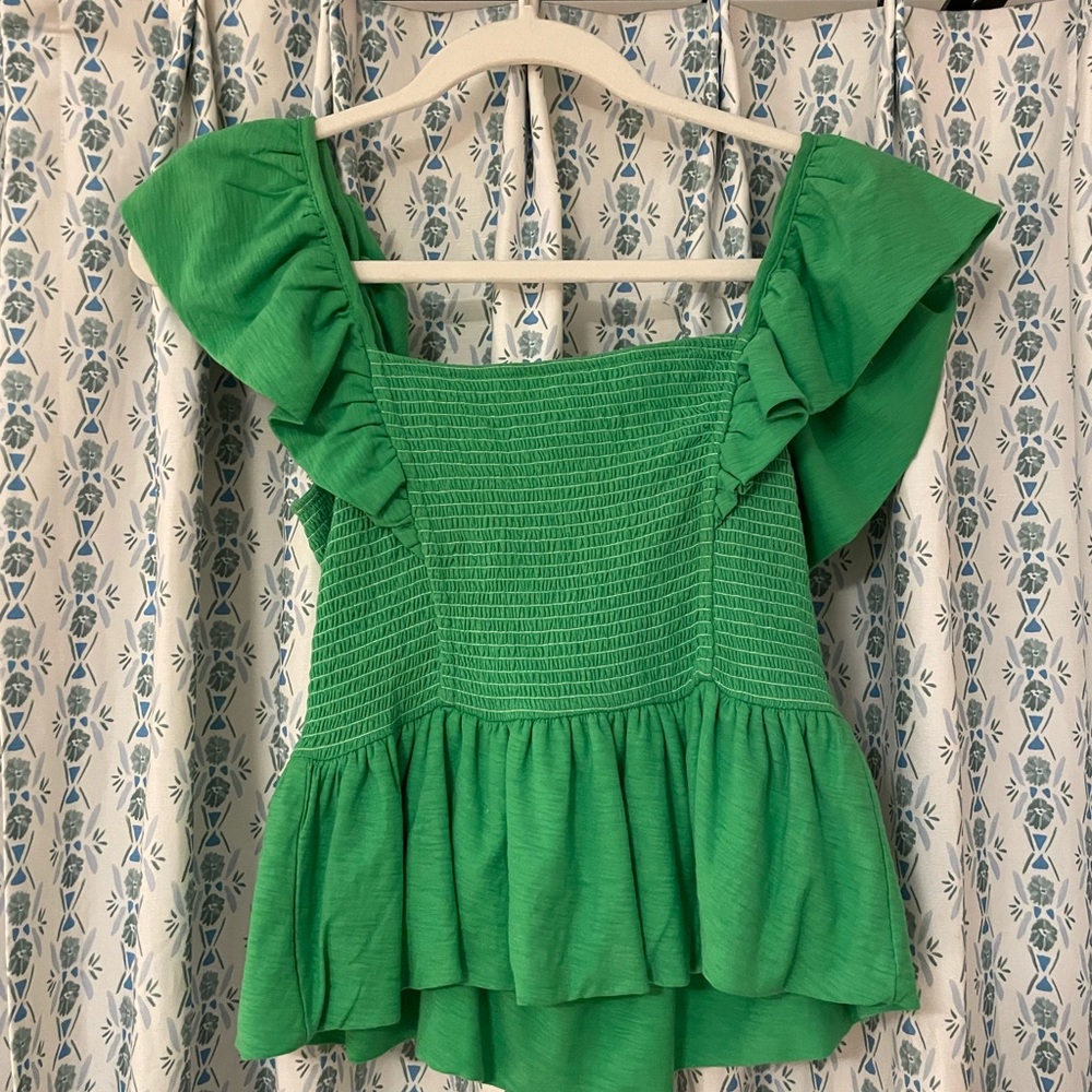Nation LTD Green Bow Back Top